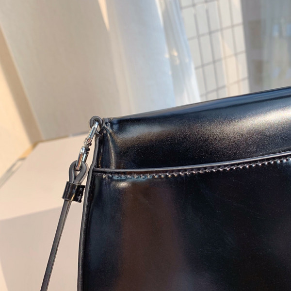 Pra*a cleo brushed leather shoulder bag with flap