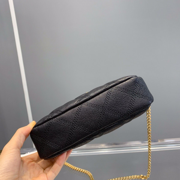 Y*L becky double-zip pouch in quilted lambskin