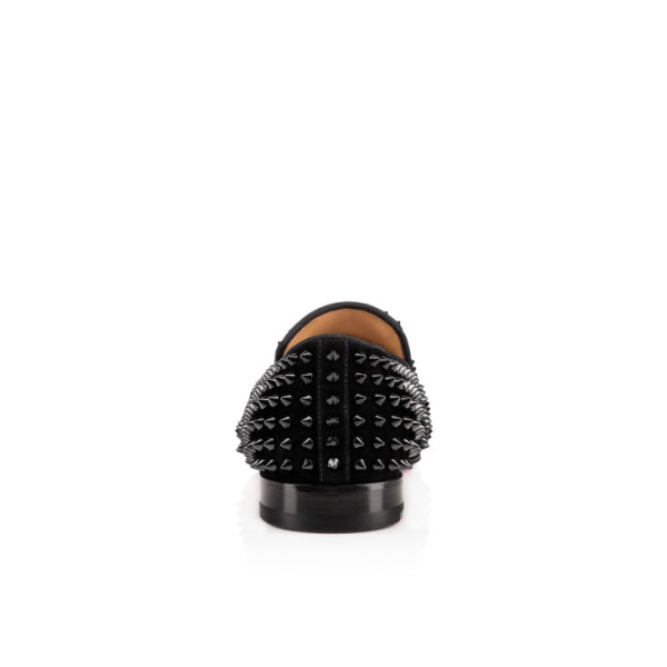 Ch**an louboutin loafers - veau velours and spikes - black - men