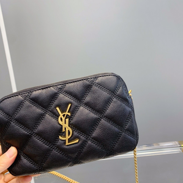 Y*L becky double-zip pouch in quilted lambskin