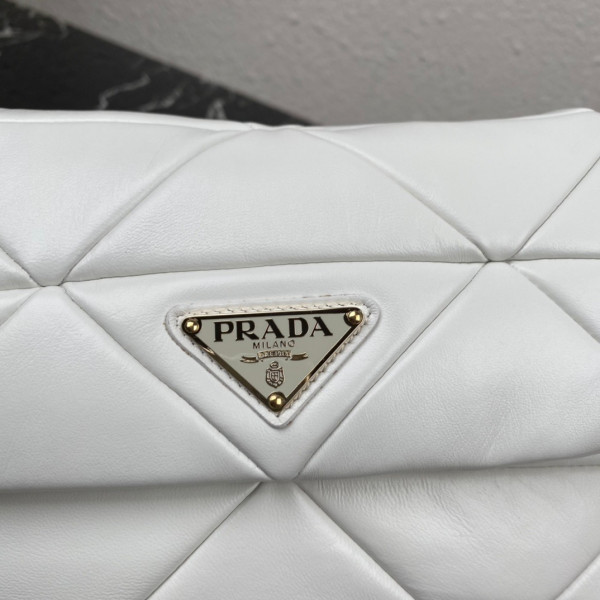 Pra*a system nappa leather patchwork bag