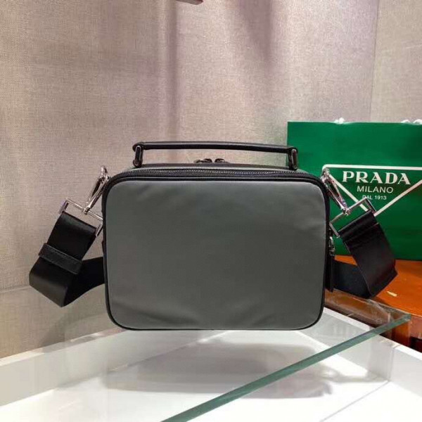 Pra*a brique saffiano leather cross-body bag