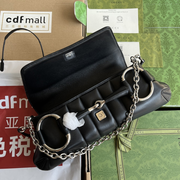 G*u*i horsebit chain medium shoulder bag